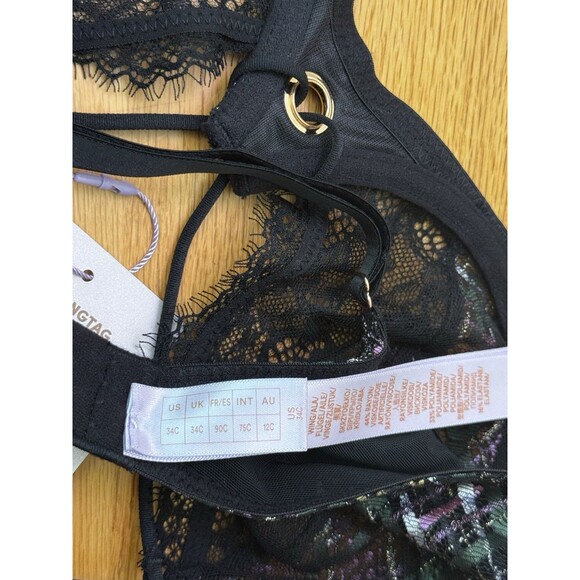 Savage x Fenty Women's Underwire A Little Tart Unlined Bra Hella Plaid Size 34C - Picture 14 of 15
